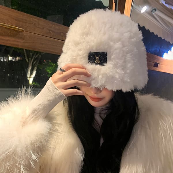 Plush Bucket Cap Bucket Hat IVORY - varastossa ivory