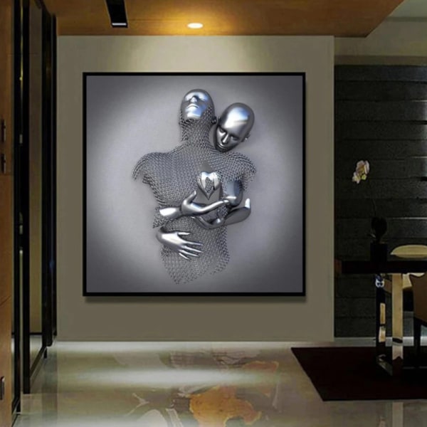 Lovers Kram Metallfigur Staty Canvas Målning Väggkonstdekor - spot försäljning