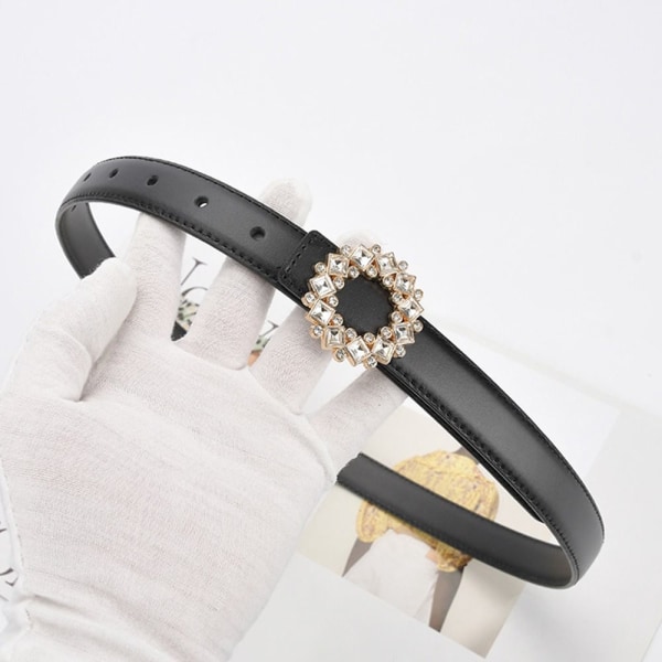 Gotiskt läderbälte Rhinestone Ring Spänne Midjeband RÖTT - spot sales red