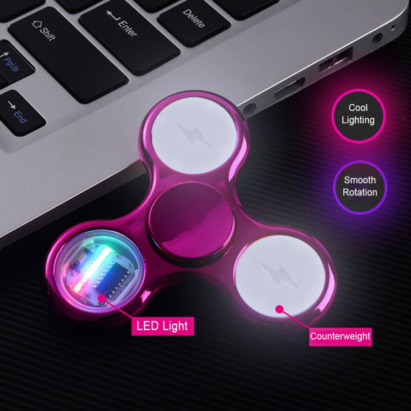 Fidget Hand Spinner LED Luminous Gyro WHITE - on stock white