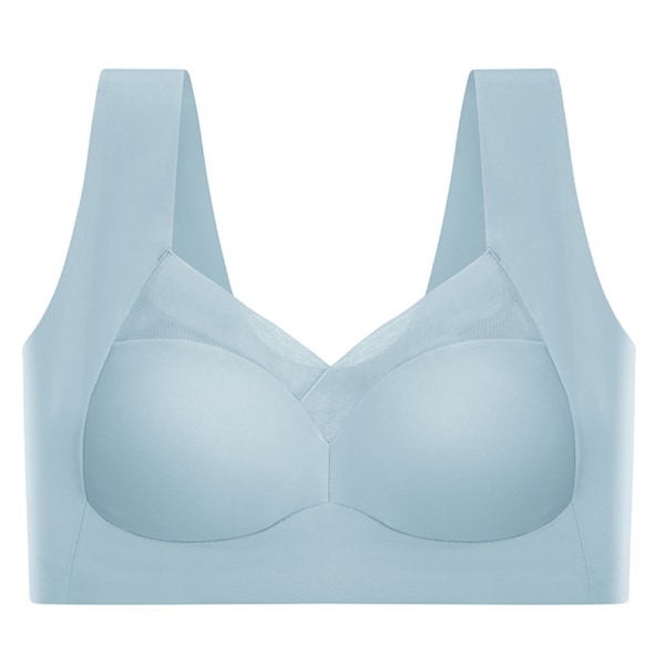Damkomfort Mjuk Seamless Push Up BH Shapewear Underkläder Topp - high quality light blue L