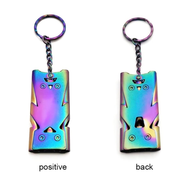 Double Pipe Whistle High Decibel MULTICOLOR - stock multicolor
