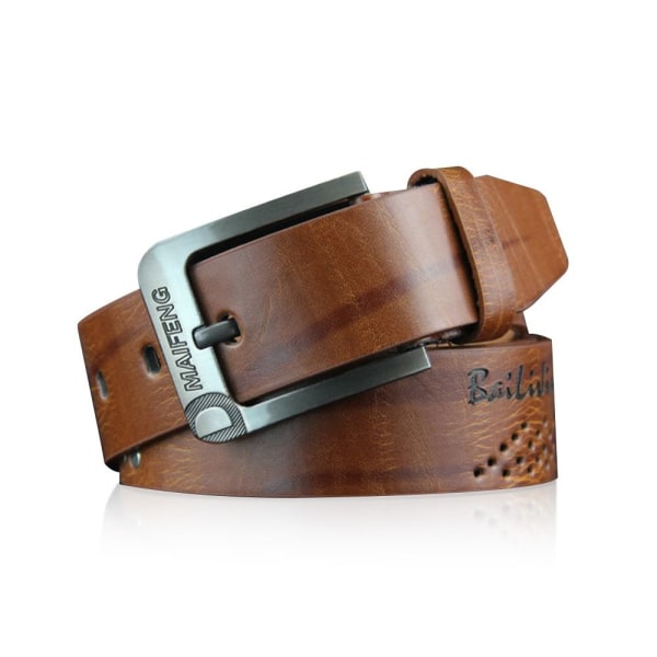 Äkta läder Bältesnål Spänne Midjeband - stock brown