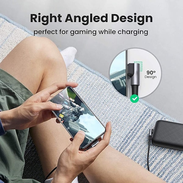 Snabbladdningskabel USB C till USB Typ C 0,5M - stock 0.5m