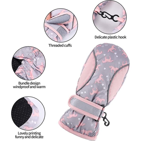 Skihandsker til børn Langærmet vante - high quality Pink 2-5 years old