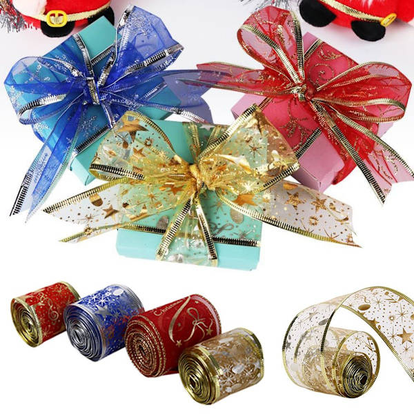 Glitter ribbon Silk Lahjapakkaus VAALEEN PUNAINEN - korkea laatu