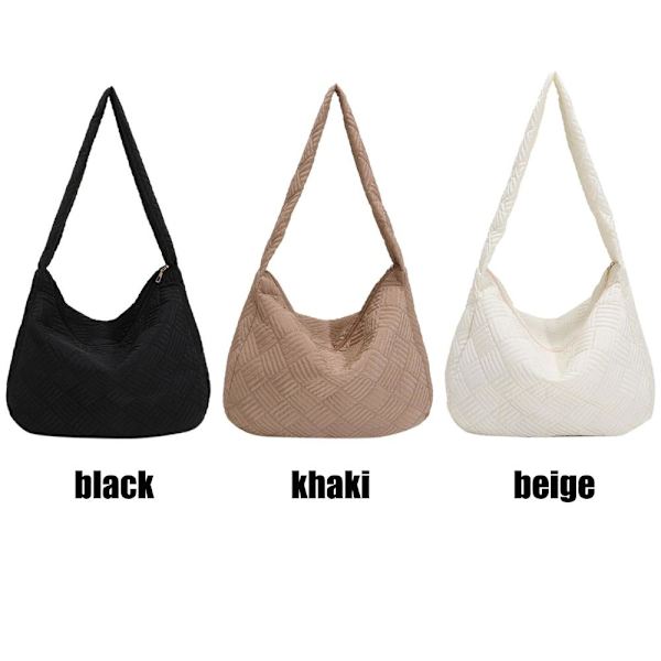 Damväskor Vintervarma axelväskor i bomull - stock beige