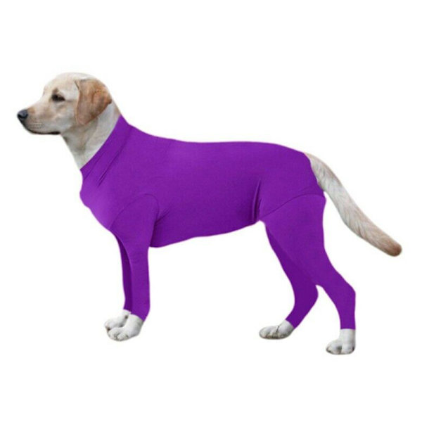 Pet Coat Hund Body Stretch Suit Post Kläder Operation Jumpsuit - on stock purple M