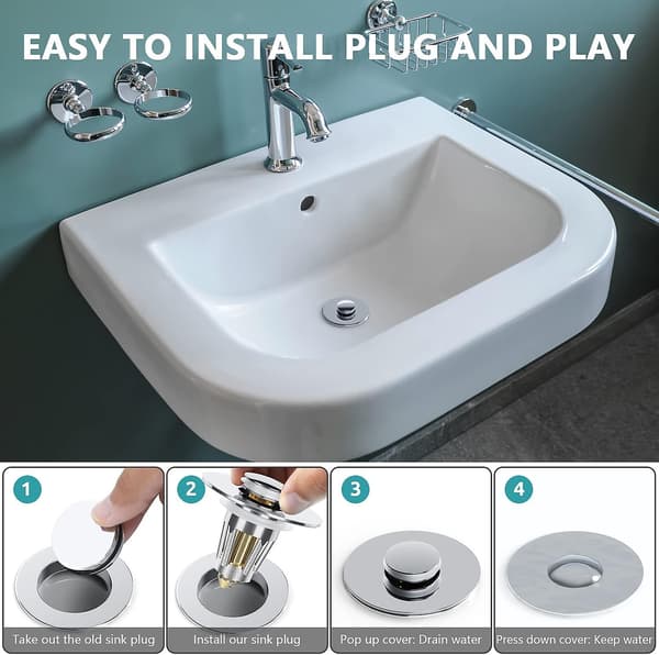 Universal Handfat Plugg Pop Up Sink Sil Stopper - high quality