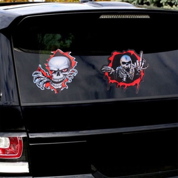 3D Skeleton Skull Car Stickers Car Body Scratches Stickers - high quality A