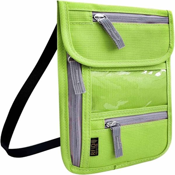 Passhållare Halspåse Passväska GRÖN - stock Green