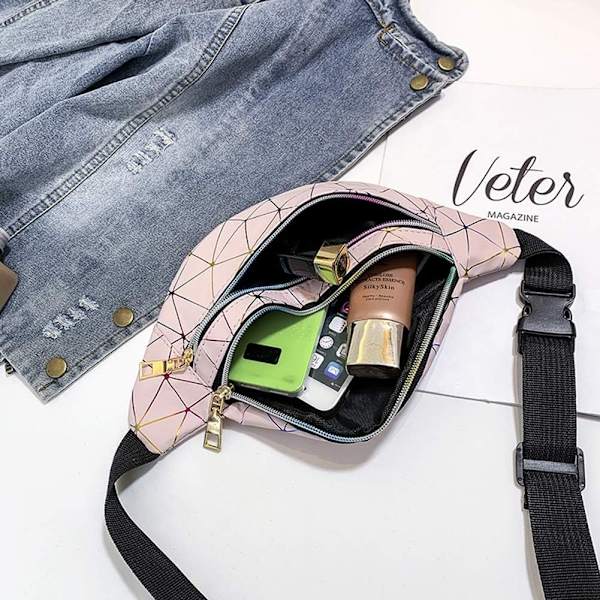 Naisten Vyötärölaukku Vaaleanpunainen Kevyt Fanny Pack Vedenpitävä PU Nahka City Vyötärölaukku Moda Juoksu Urheilulaukut Matka Vaellus One Size - spot alennus