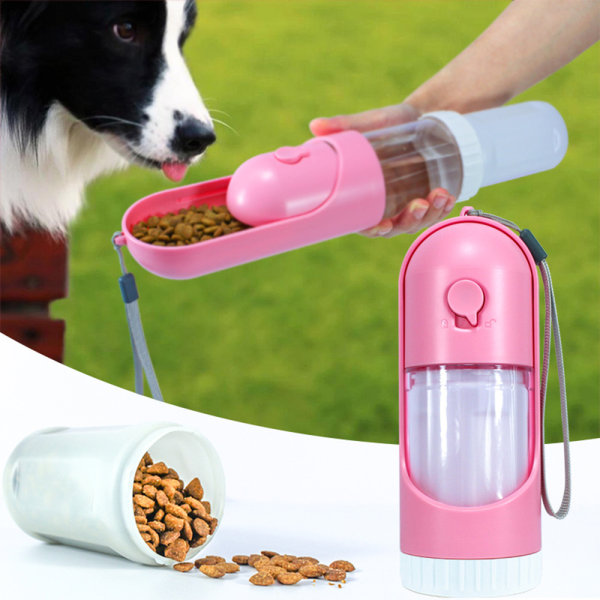Pet Dog Vattenflaska Mat Plast - high quality pink