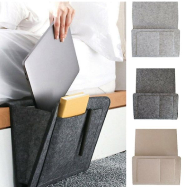 Sängväska fjärrkontroll surfplatta lagring artefakt sovrum soffa förvaringsväska - spot försäljning Light Grey