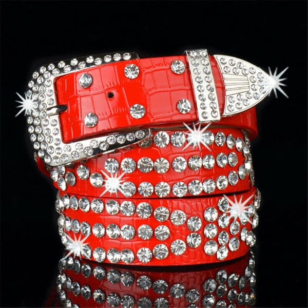 Rhinestone Bälte Midjeband ROSE RED - high quality