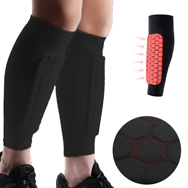 Barn Ungdom Vuxen Knäskydd Kompressionsärmstöd för skenbenet - spot försäljning black XL