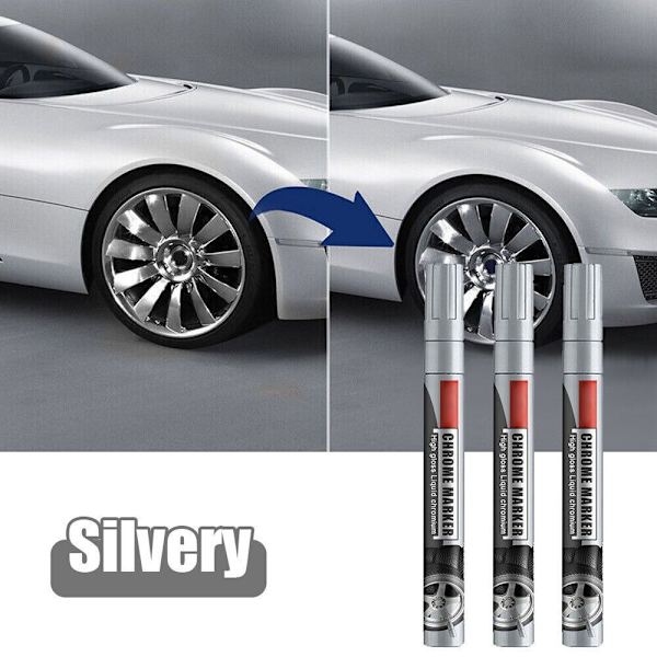 6 ST Krom Spegel Finish Paint Pen Creative Marker SILVER - on stock Silver