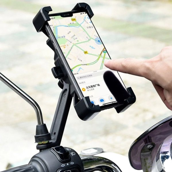 Motorcykeltelefonhållare Stativ Cykel Mobiltelefonhållare SVART - on stock Black For Handlebar-For Handlebar