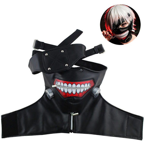 Halloween Ball Party Role Play Mask Prop Zipper - varastossa