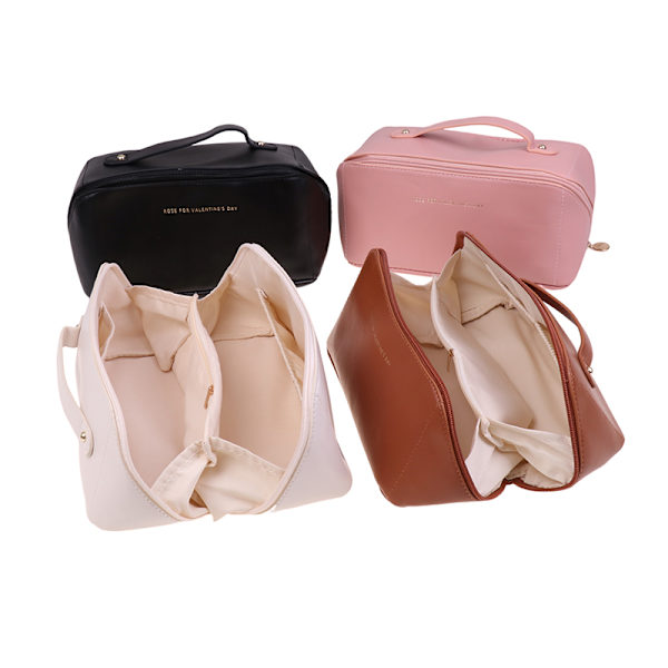 Stor kapacitet Bärbar PU Girl Makeup Bag Dam Kosmetikväska - spot sales Pink