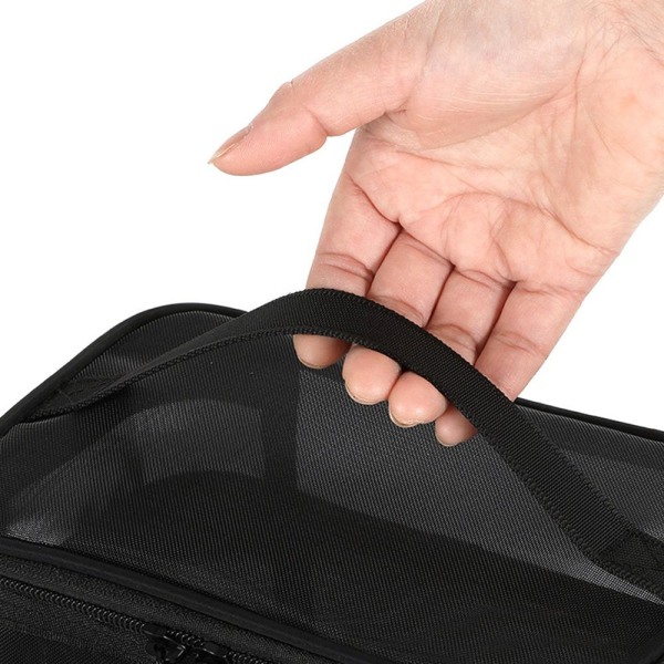 Meikkipussi Travel Cosmetic laukku BLACK DOUBLE LAYER - varastossa black double layer-double layer