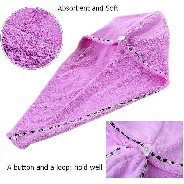 3-pack mikrofiberhårhandduksomslag Superabsorberande torrt hår - on stock