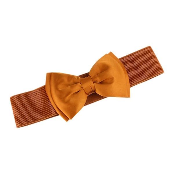 Brett elastiskt bälte Bowknot chiffong midjeband CAMEL - on stock camel