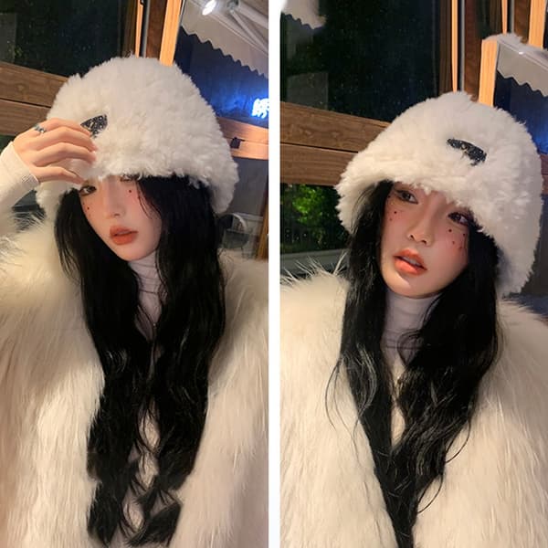 Plush Bucket Cap Bucket Hat IVORY - varastossa ivory