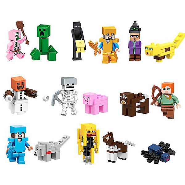 16pcs Minecraft Figur Byggstenar Leksaker Barn Pojkar Present - spot sales