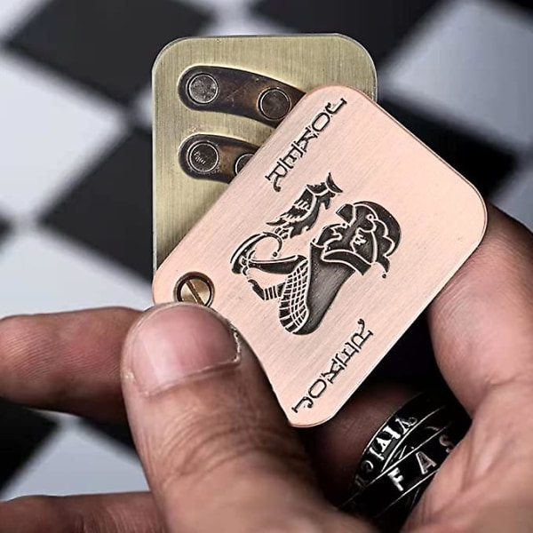 Magnetisk metall Fingertop Toy - Poker Push Card Stress Relief Toy - spot försäljning