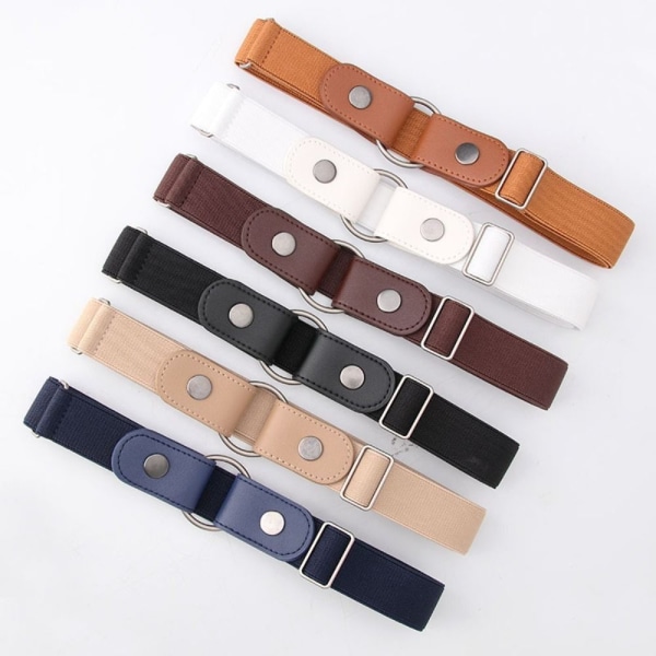 Spännefritt osynligt bälte Läder midjeband CAMEL - on stock camel