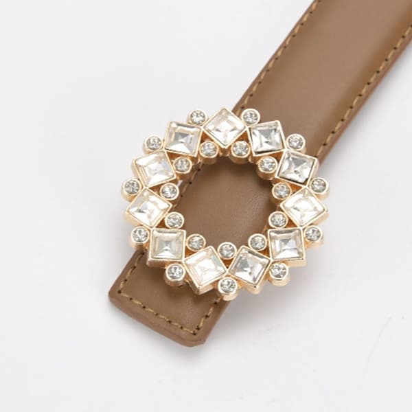 Gotiskt läderbälte Rhinestone Ring Spänne Midjeband RÖTT - spot sales red