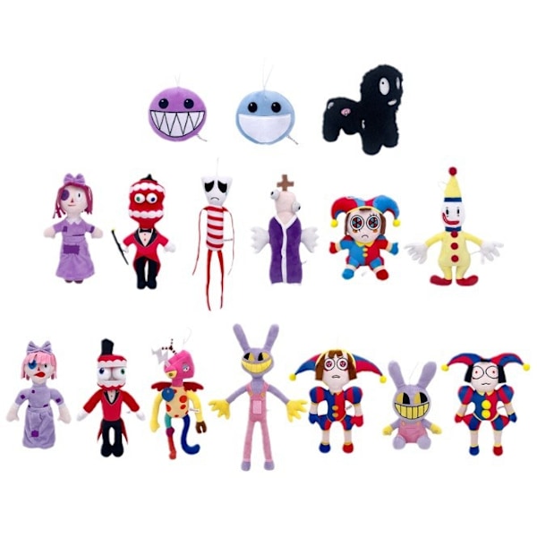 Magiska Digitala Cirkusen Animation Clown Kanin Plyschdocka Barnpresent Gul Clown Yellow Clown