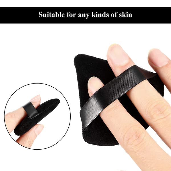 12 Pieces Powder Puff Face Triangle Makeup Puff Tool, musta - spot-ale