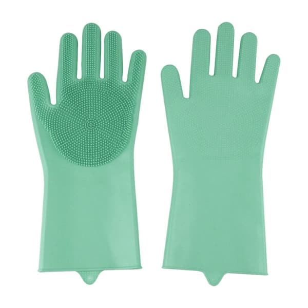 Silikonrengöringshandskar Diskdisk GRÖN - stock green