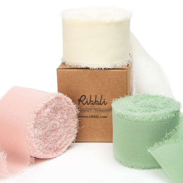 6 kpl Chiffon Ribbon Silk Ribbon Fringe Ribbos - laadukkaita