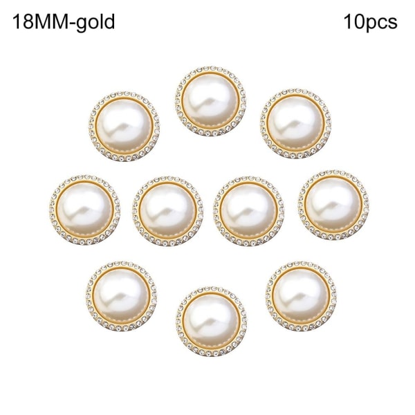 10st Pearl Clothing Knappar Skjorta Knappar GULD 18MM10ST 10ST - spot sales gold 18MM10pcs-10pcs