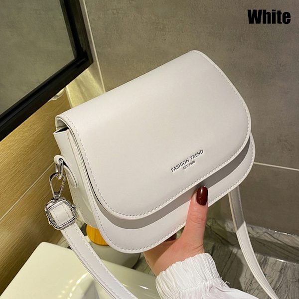Trendig sadelaxelväska Dam PU-läder Crossbody-väska VIT - spot försäljning white