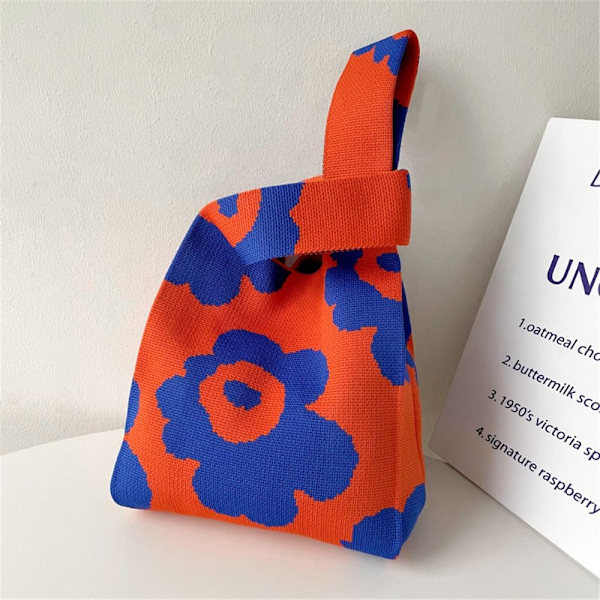 Stickad Handväska ORANGE - spot sales orange