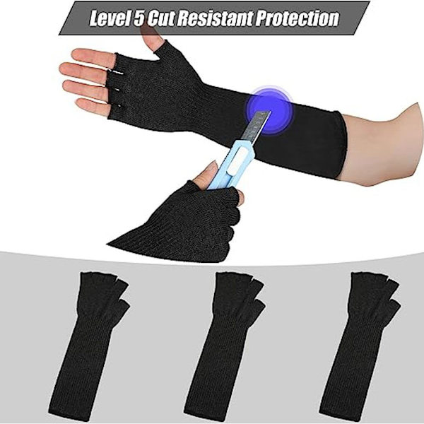 3 par Anti Cut Handskar Armskyddshylsa HPPE Skärbeständig - high quality 3 pairs