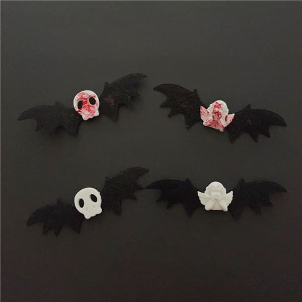 4kpl Halloween Skull Bat Hiusneulaklipsit - varastossa 6