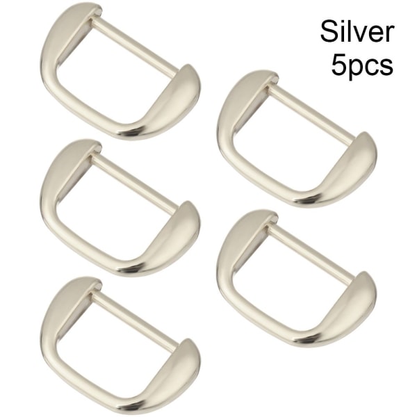 1/2/5st D Ring Metallspänne SILVER 5ST - on stock Silver 5pcs