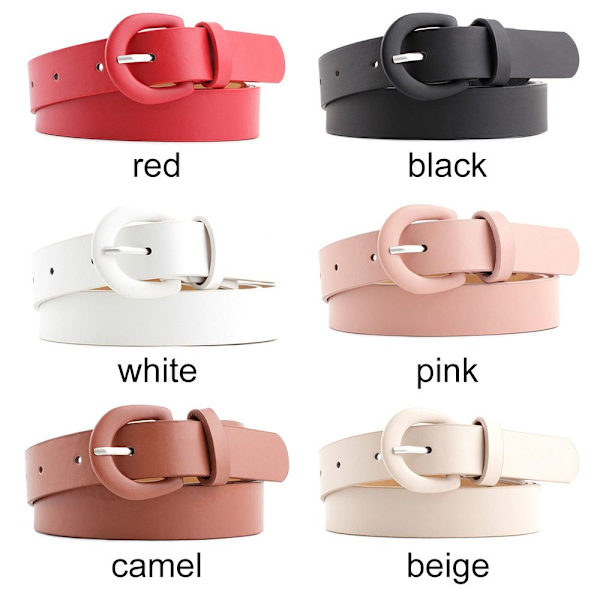 Läderbälte Hästskospänne Midjeband ROSA - on stock pink