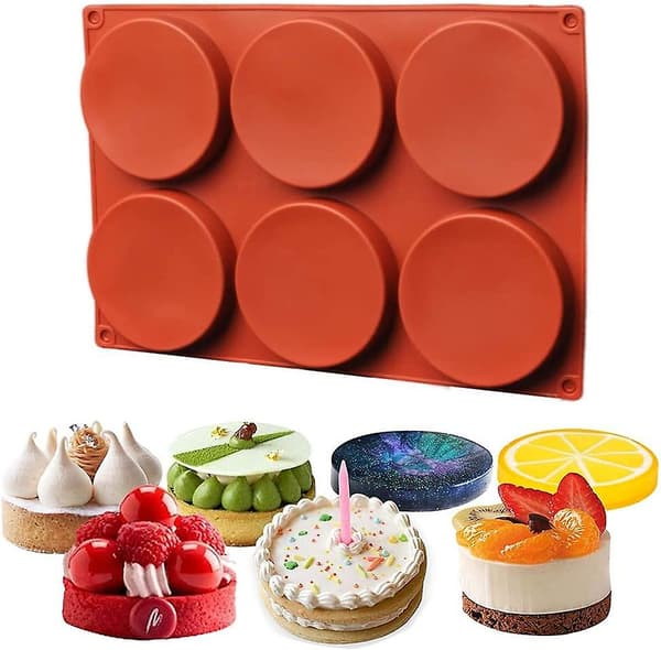 2-Pack 6-Cavity Stor form Silikon Disc Resin Coaster Form - stock