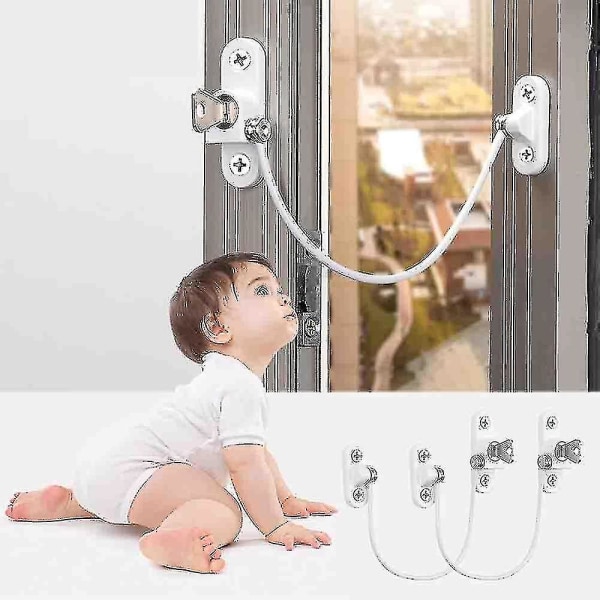 4 st Fönsterbegränsare Lås Fönsterbegränsare Baby Security W - spot sales Svart