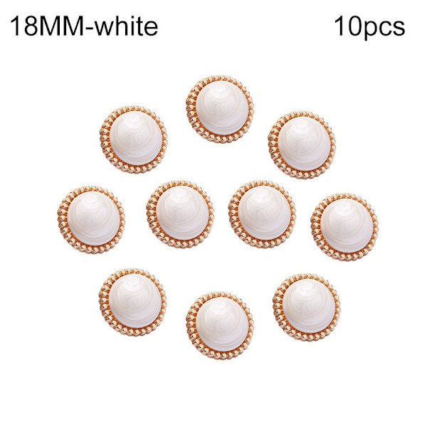10 kpl Pearl napit Paidan napit VALKOINEN 18MM10KPL 10 KPL - varastossa white 18MM10pcs-10pcs