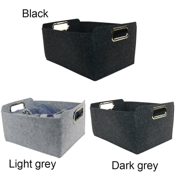 Filt Förvaring Korg Kläder Organizer Diverse Container LIGHT - stock Light grey L