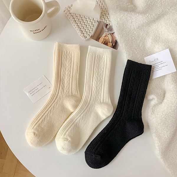Nya vinterstrumpor Dam Cashmere Wool Tjocka Varma Damstrumpor S - on stock Beige