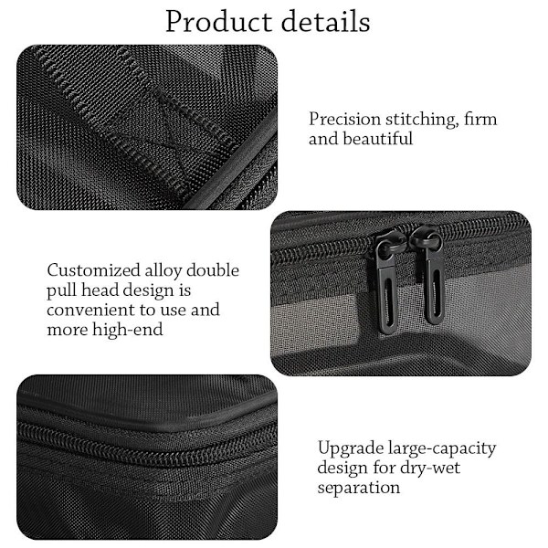 Meikkipussi Travel Cosmetic laukku BLACK DOUBLE LAYER - varastossa black double layer-double layer