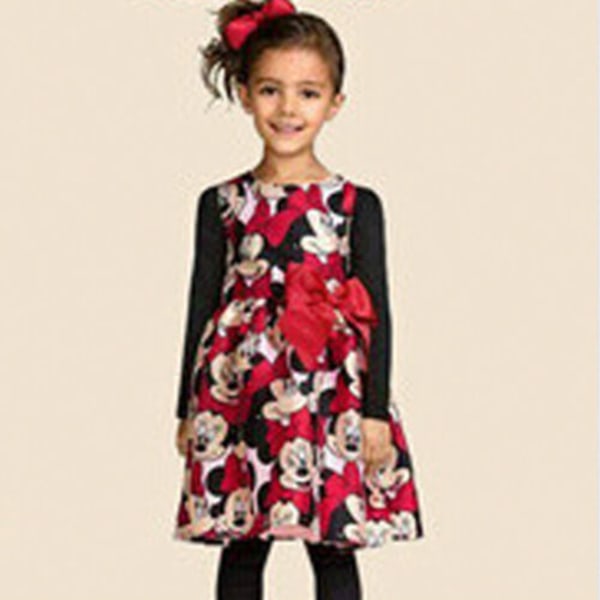 Flickor sommarkortärmad klänning Bow Princess Dresses C - on stock 80